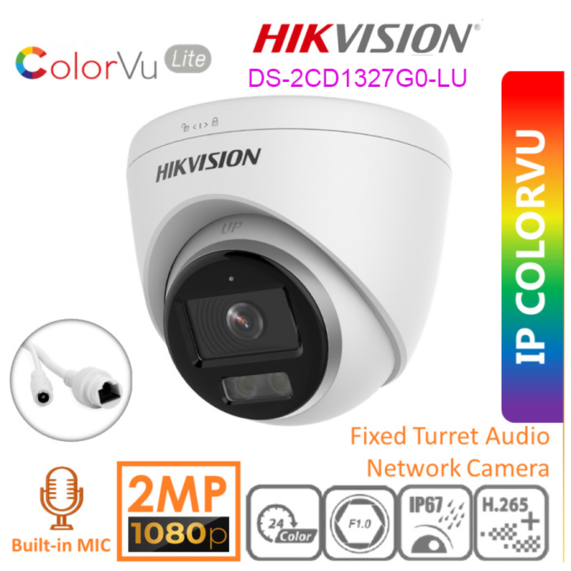 Hikvision DS-2CD1327G0-L 2MP PoE Turret Dome Network Camera