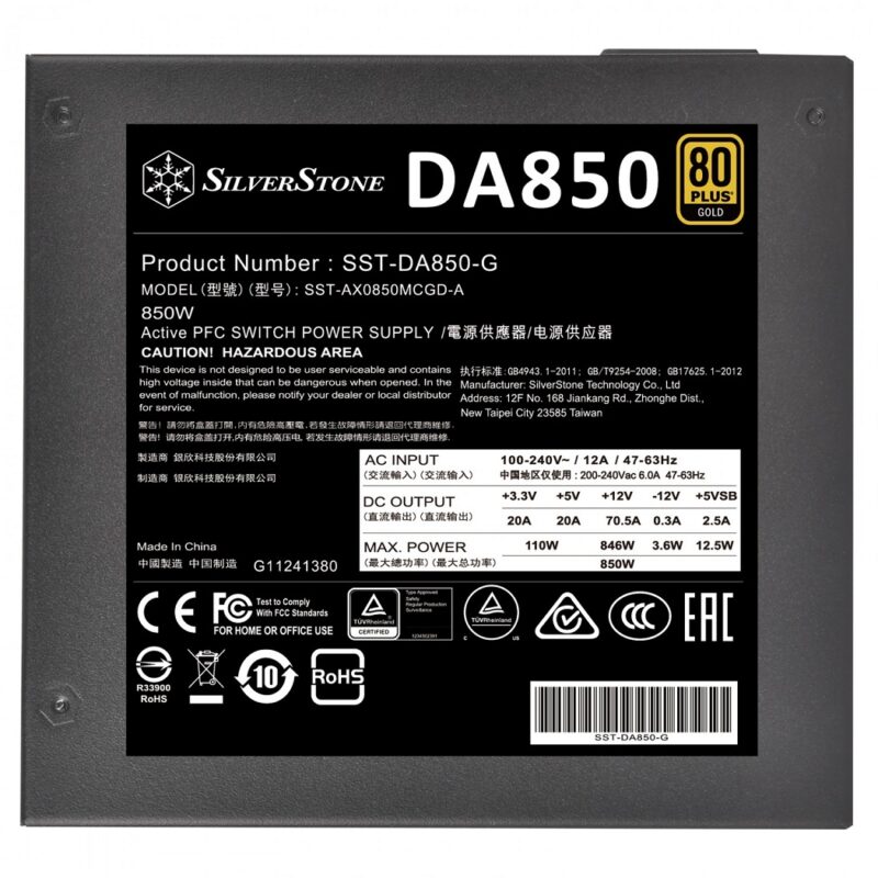Silverstone DA850 Gold 850W Power Supply - تصویر 5